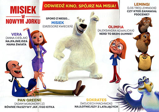 Tył ulotki filmu 'Misiek w Nowym Jorku'