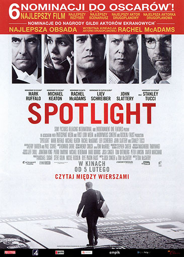 Przód ulotki filmu 'Spotlight'