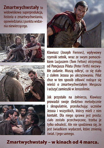 Tył ulotki filmu 'Zmartwychwstały'