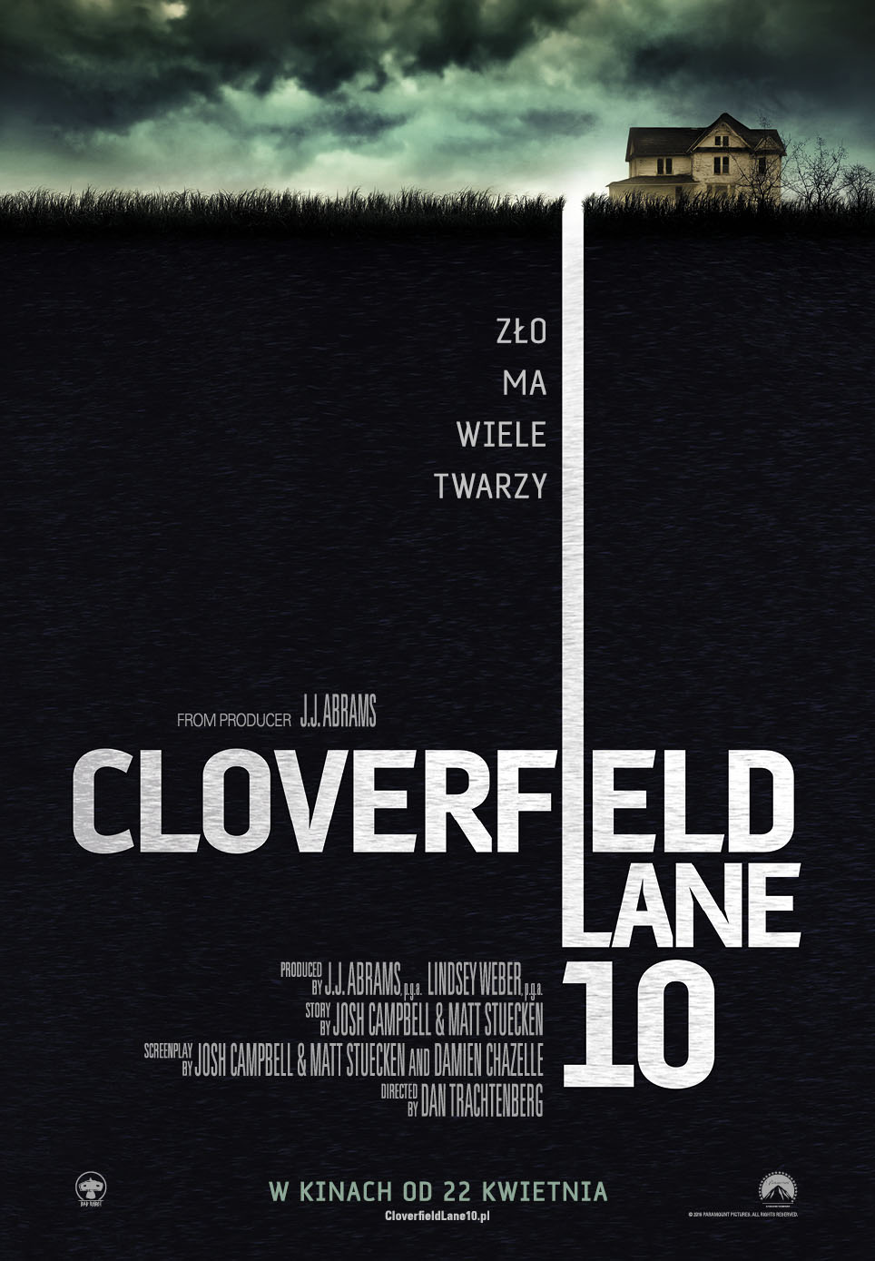 Polski plakat filmu 'Cloverfield Lane 10'