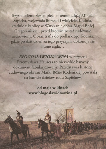 Tył ulotki filmu 'Błogosławiona wina'