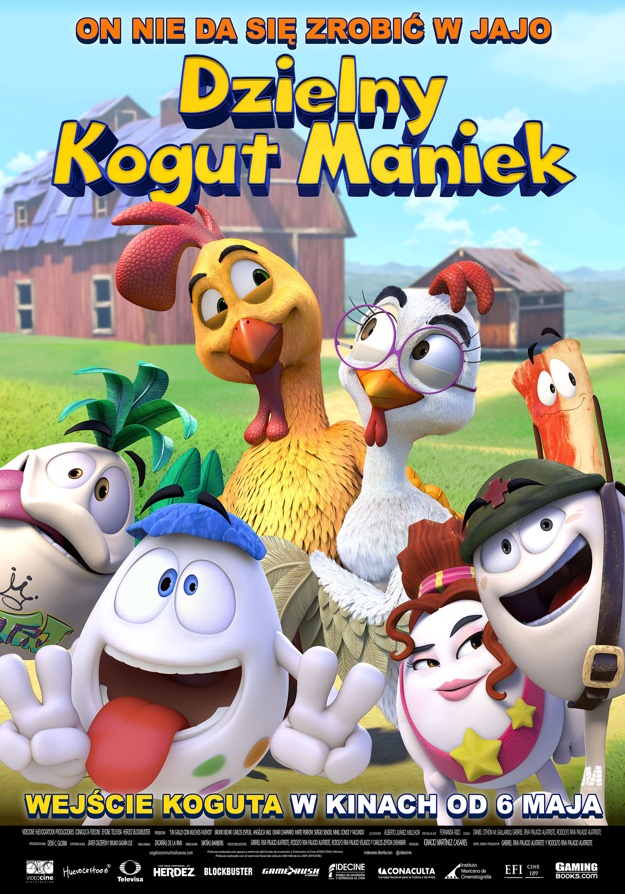 Polski plakat filmu 'Dzielny kogut Maniek'