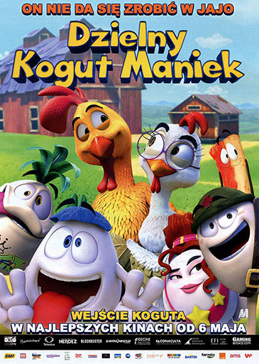 Przód ulotki filmu 'Dzielny kogut Maniek'