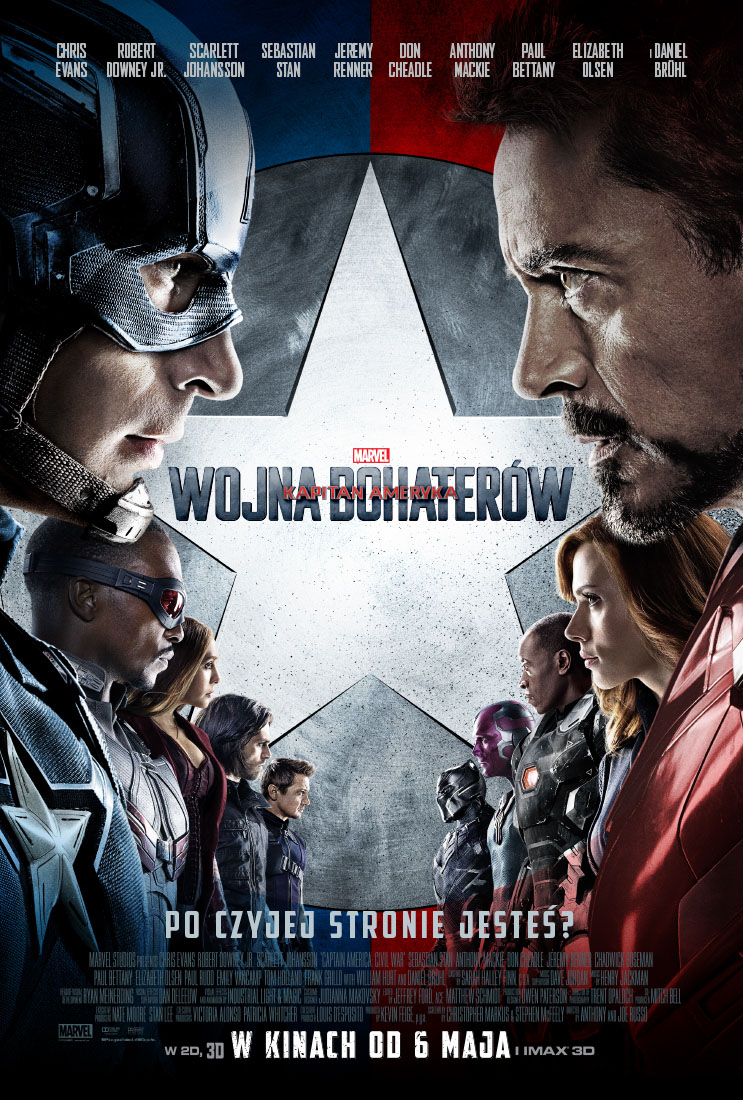 Polski plakat filmu 'Kapitan Ameryka: Wojna bohaterów'