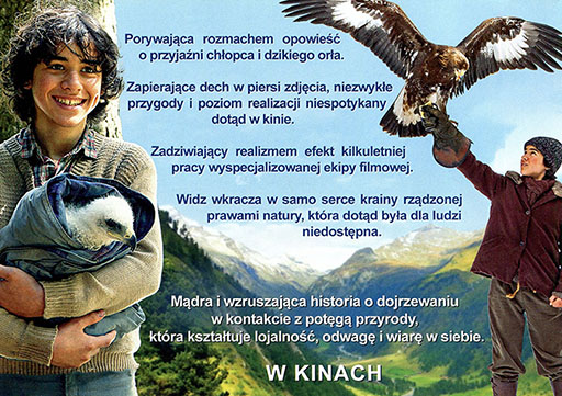Tył ulotki filmu 'Mój przyjaciel orzeł'