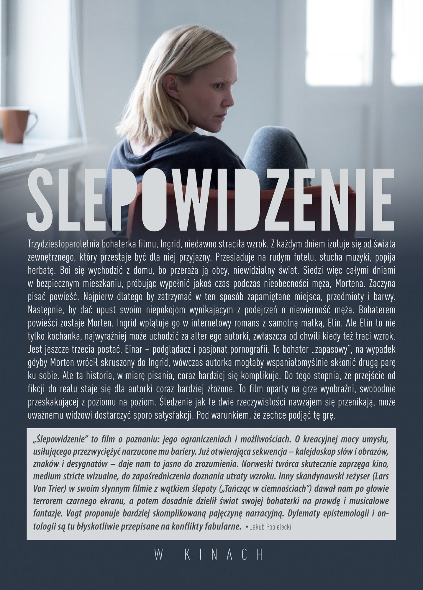 Ulotka filmu 'Ślepowidzenie (tył)'