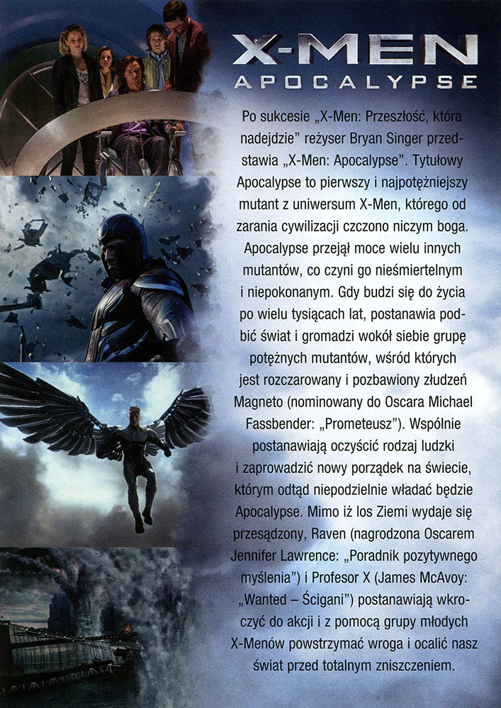 Ulotka filmu 'X-Men: Apocalypse (tył)'