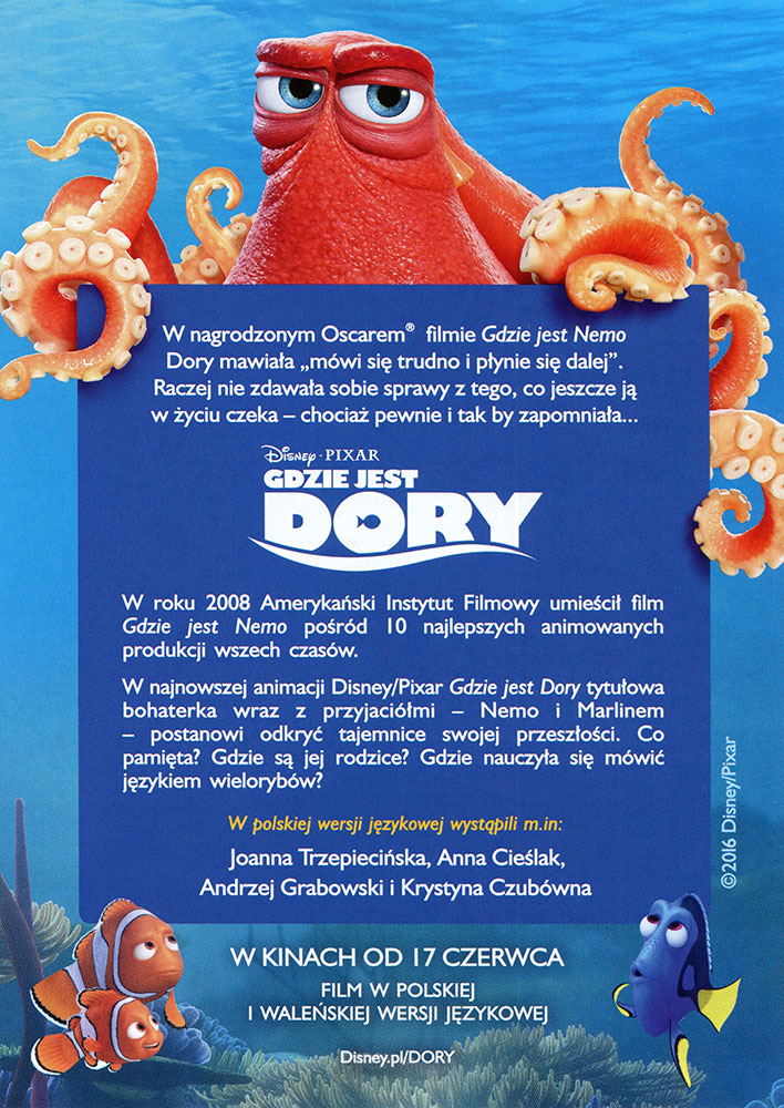 Ulotka filmu 'Gdzie Jest Dory? (tył)'