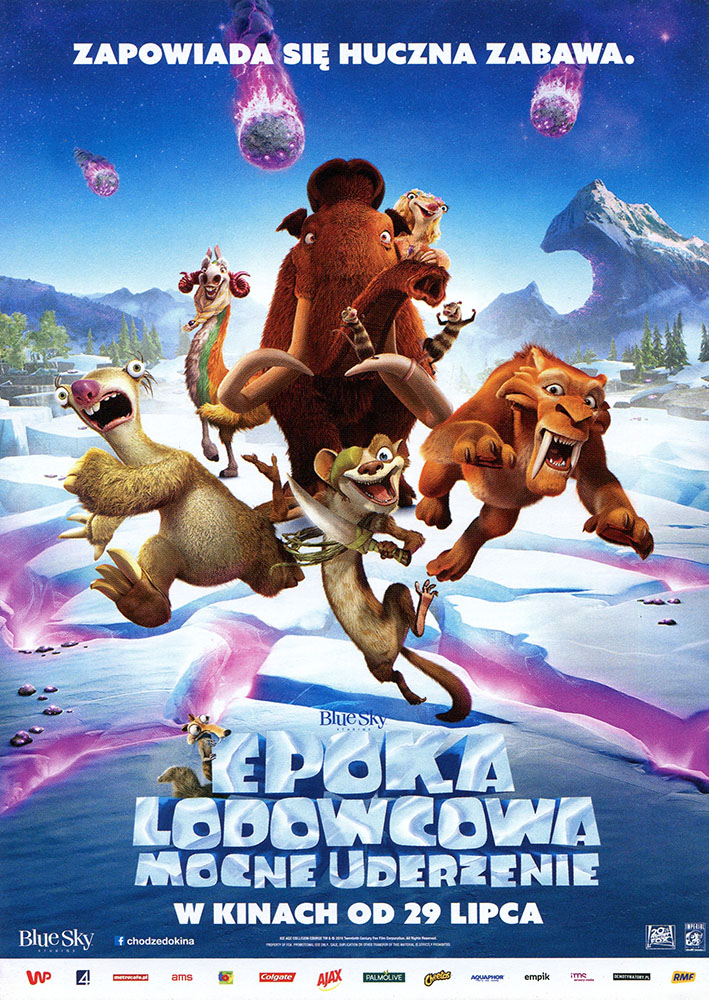 Ulotka filmu 'Epoka Lodowcowa: Mocne Uderzenie (przód)'