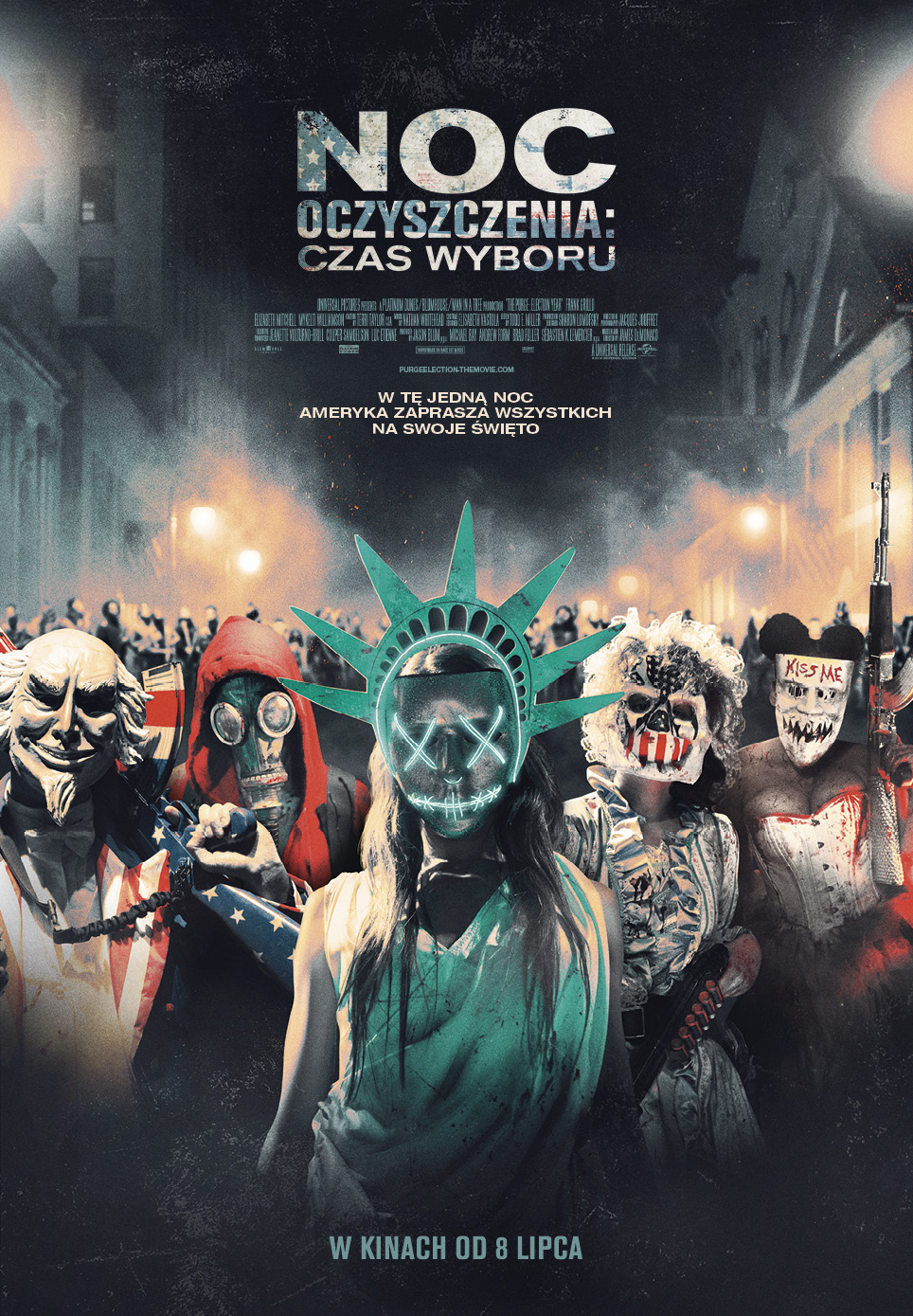 Polski plakat filmu 'Noc oczyszczenia: Czas wyboru'