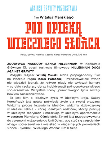 Tył ulotki filmu 'Pod opieką wiecznego słońca'