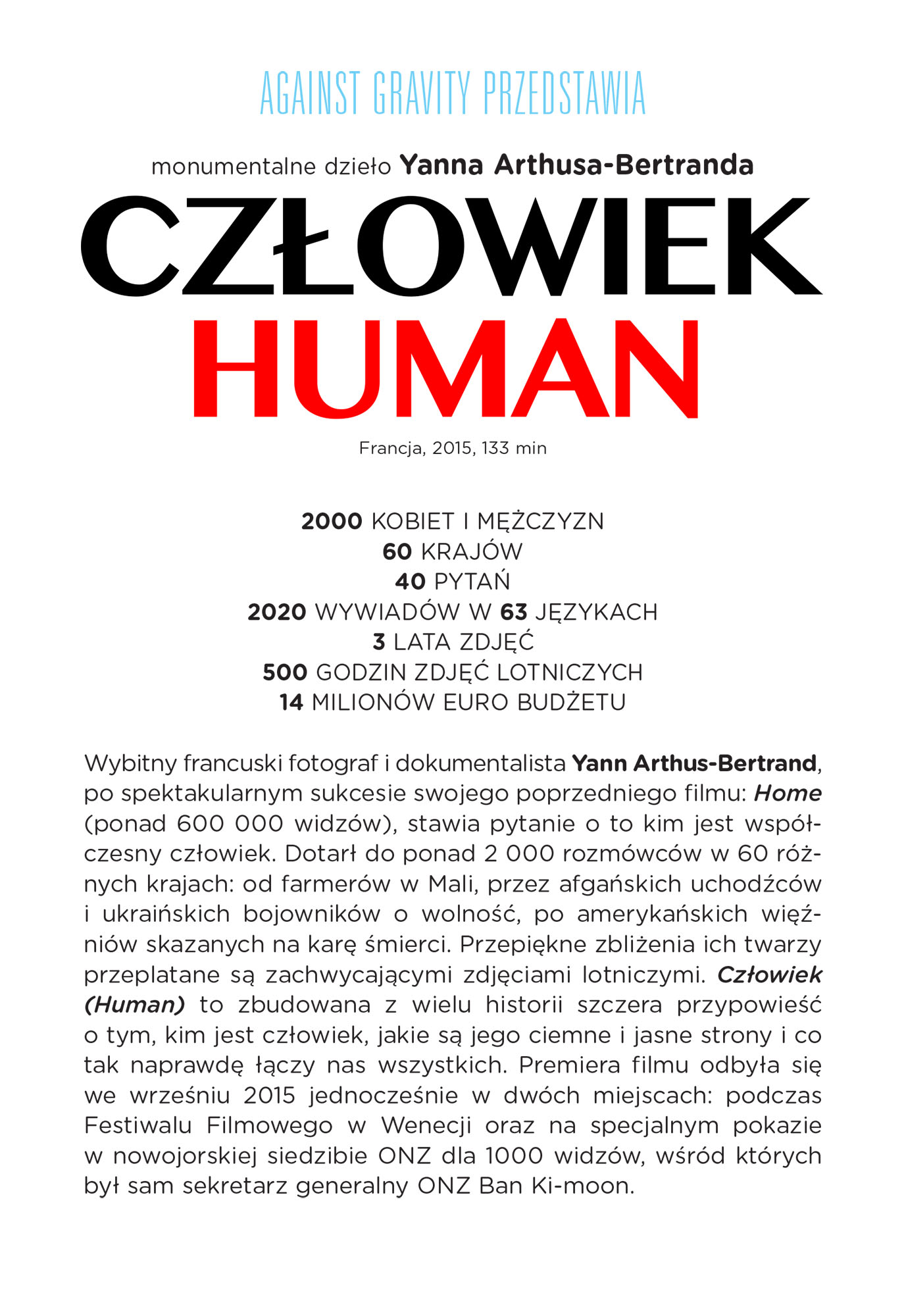 Ulotka filmu 'Człowiek (tył)'