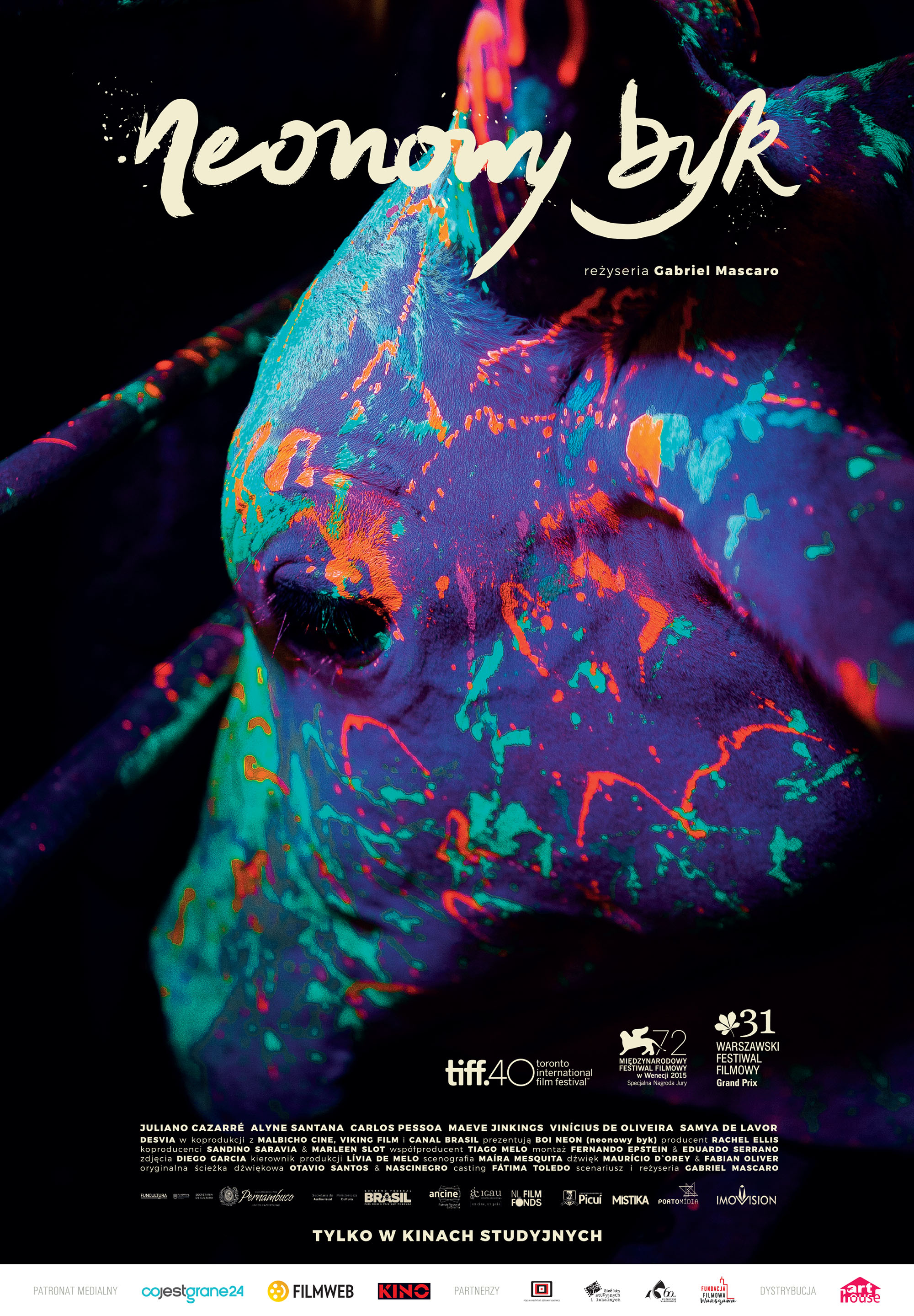 Polski plakat filmu 'Neonowy byk'