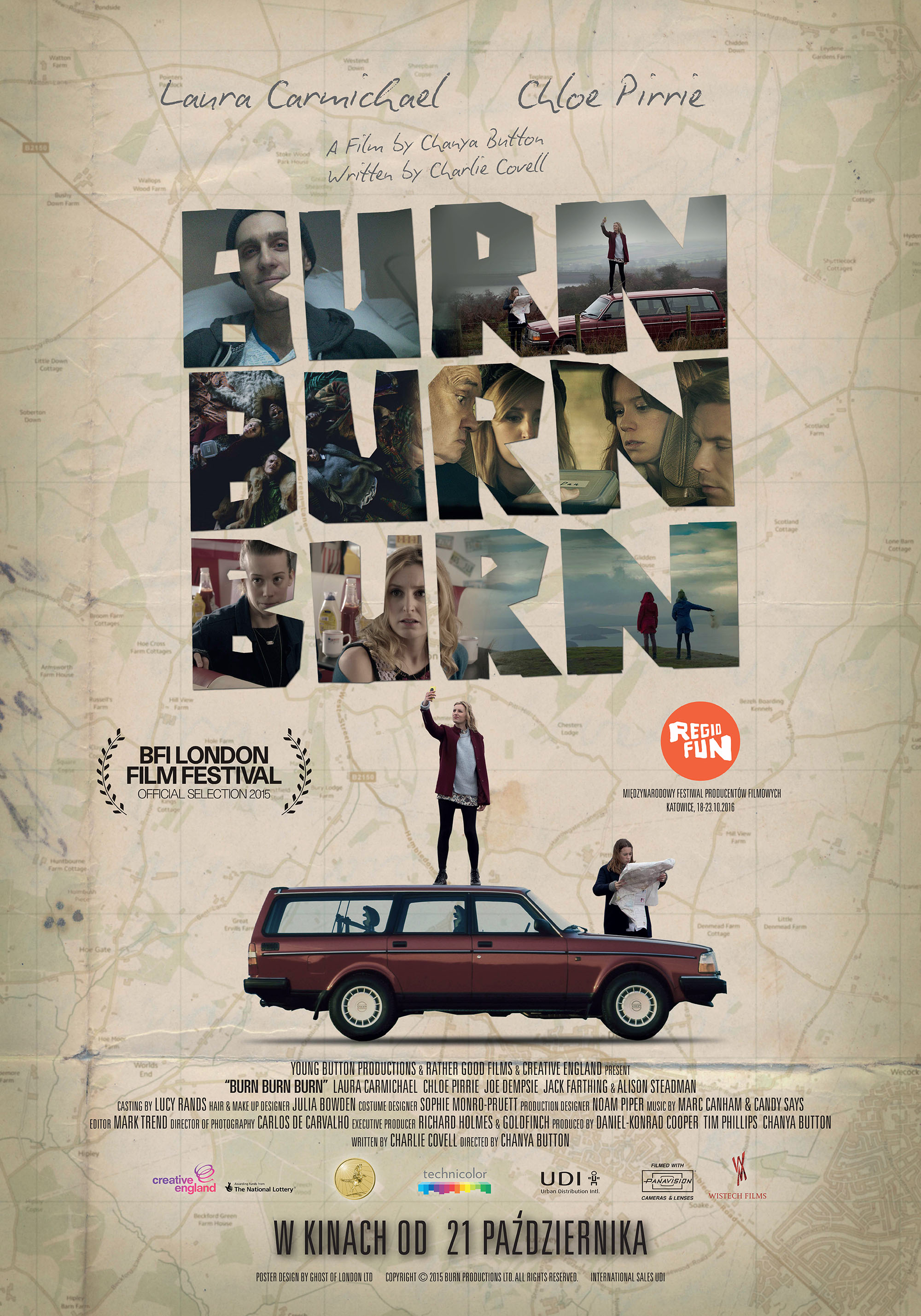 Polski plakat filmu 'Burn Burn Burn'