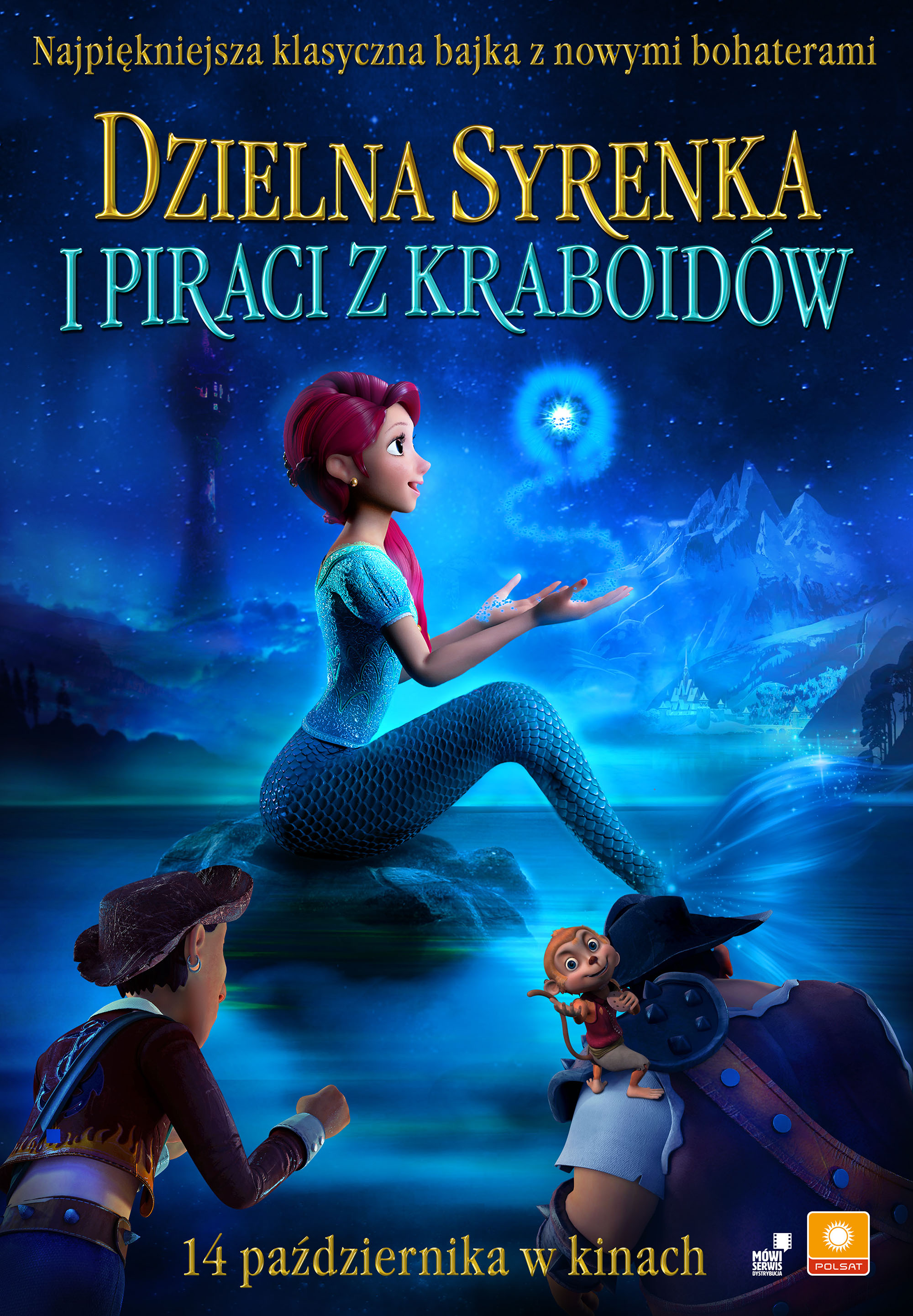 Polski plakat filmu 'Dzielna syrenka i Piraci z Kraboidów'