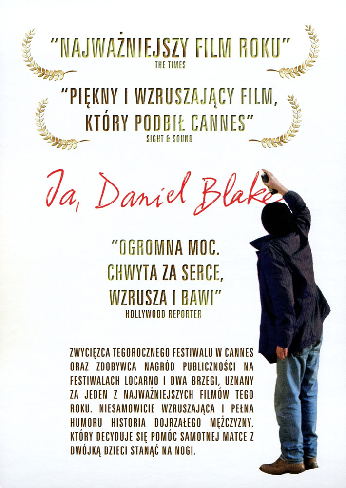Ulotka filmu 'Ja, Daniel Blake (tył - wersja B)'