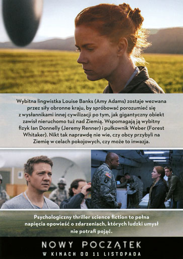 Tył ulotki filmu 'Nowy początek'