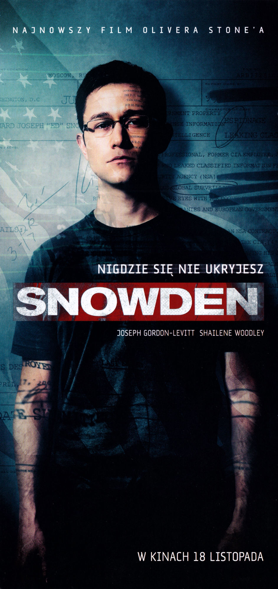 Ulotka filmu 'Snowden (przód - wersja B)'