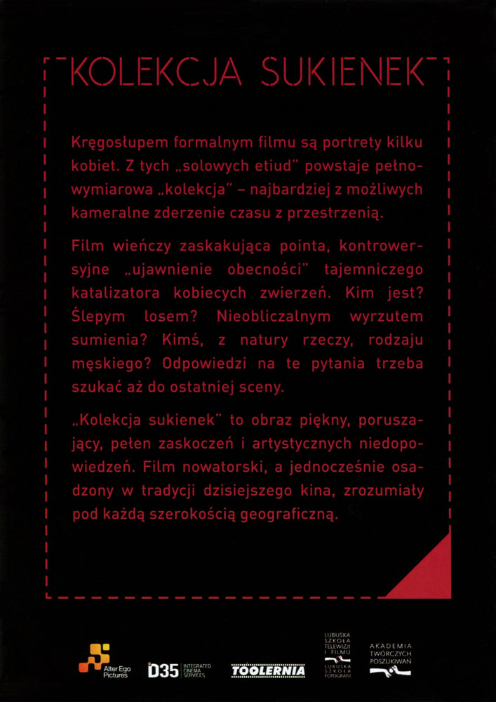 Ulotka filmu 'Kolekcja Sukienek (tył)'