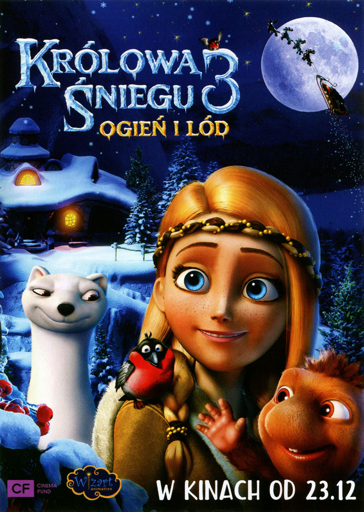 Ulotka filmu 'Królowa Śniegu 3: Ogień i Lód (przód)'