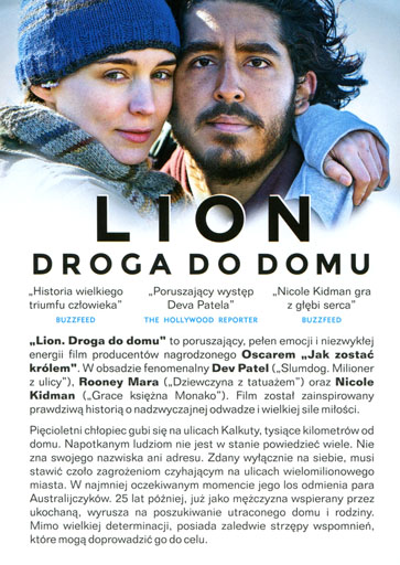 Tył ulotki filmu 'Lion. Droga do domu'