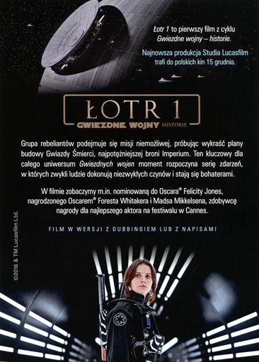 Tył ulotki filmu 'Łotr 1. Gwiezdne wojny - historie'