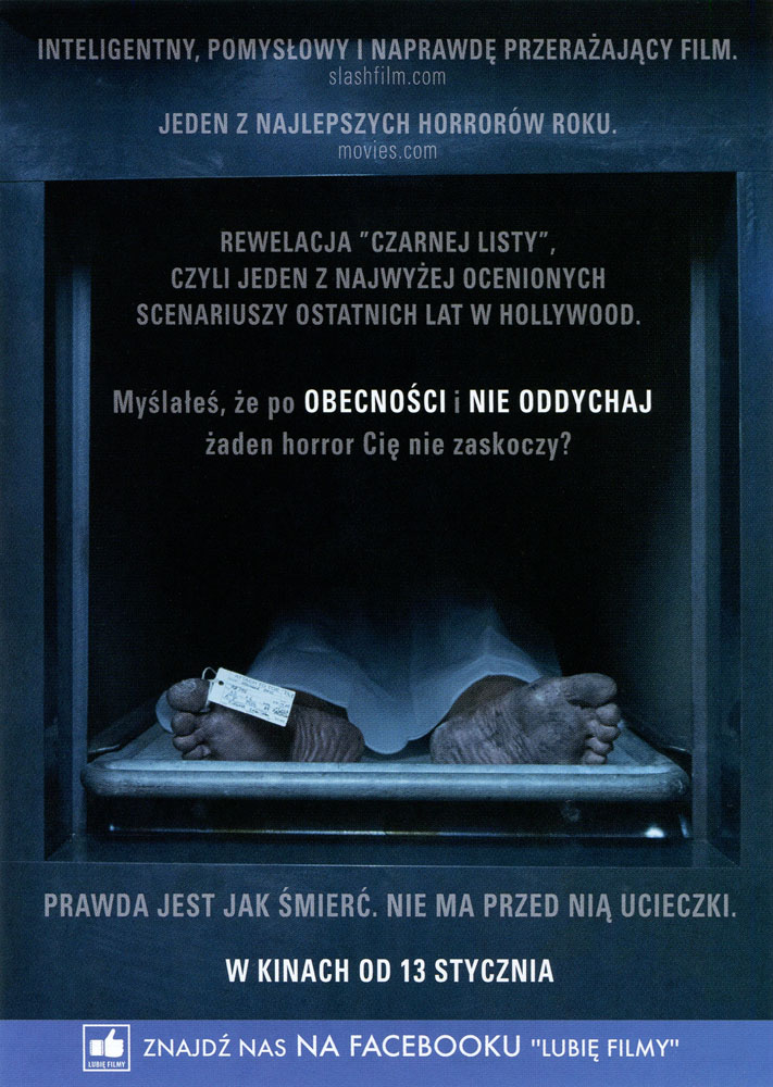 Ulotka filmu 'Autopsja Jane Doe (tył)'