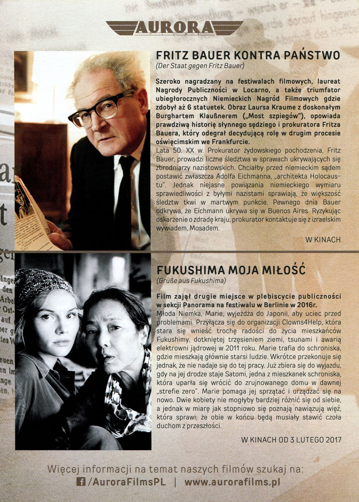 Ulotka filmu 'Fritz Bauer Kontra Państwo (tył)'