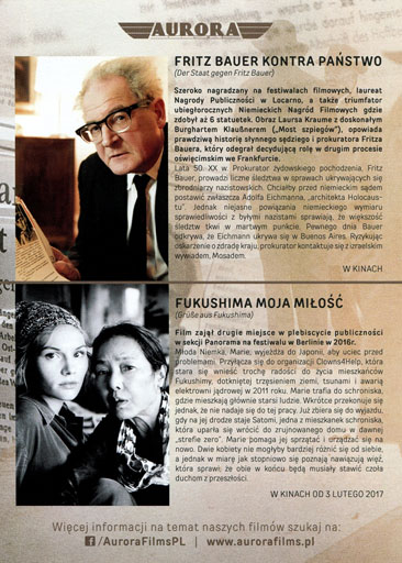 Tył ulotki filmu 'Fritz Bauer kontra państwo'