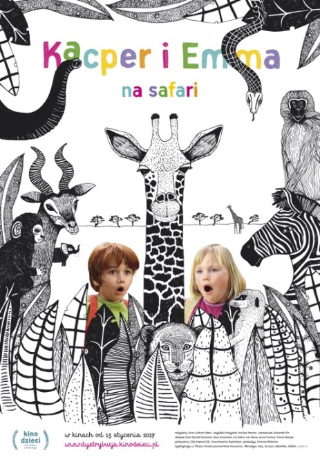 Polski plakat filmu 'Kacper i Emma Na Safari'