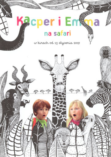 Przód ulotki filmu 'Kacper i Emma na safari'