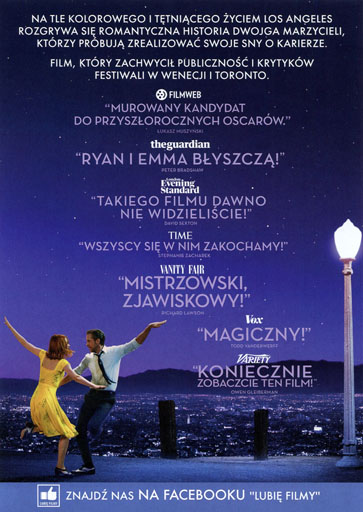 Tył ulotki filmu 'La La Land'