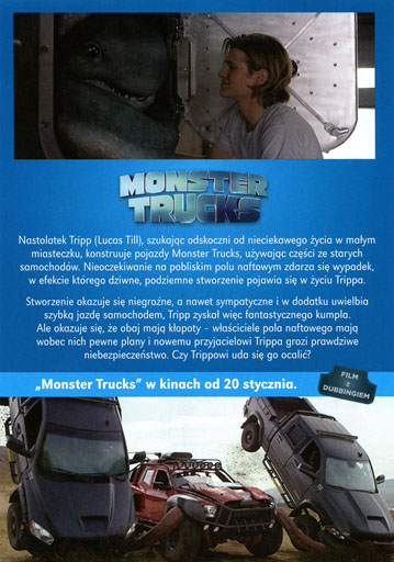Tył ulotki filmu 'Monster Trucks'