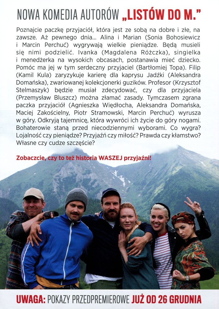 Ulotka filmu 'Po Prostu Przyjaźń (tył - wersja B)'