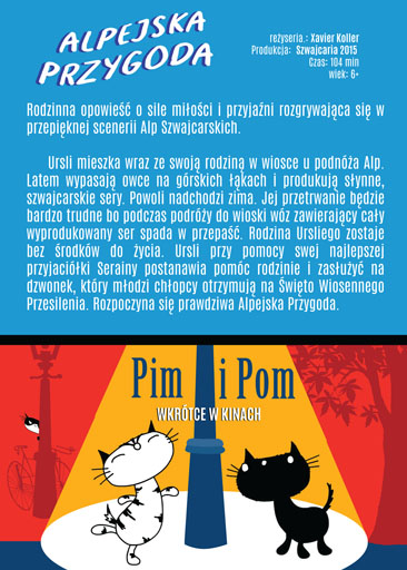 Tył ulotki filmu 'Alpejska przygoda'