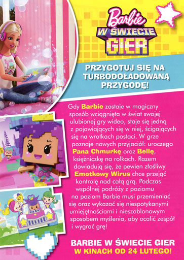 Tył ulotki filmu 'Barbie w świecie gier'