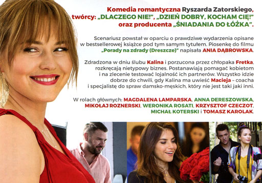 Tył ulotki filmu 'Porady na zdrady'