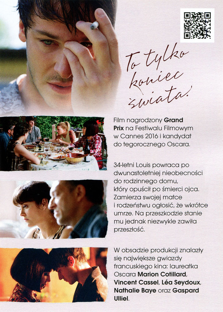 Ulotka filmu 'To Tylko Koniec Świata (przód - wersja B)'
