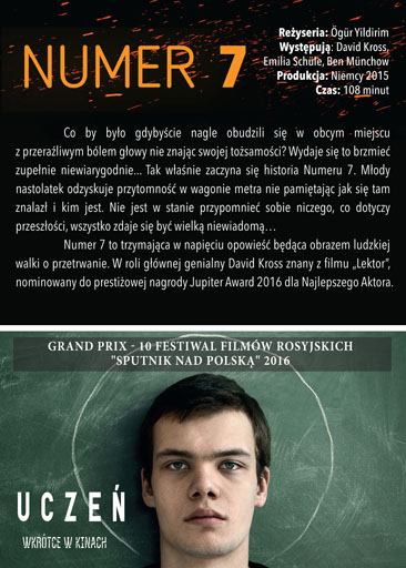 Tył ulotki filmu 'Numer 7'
