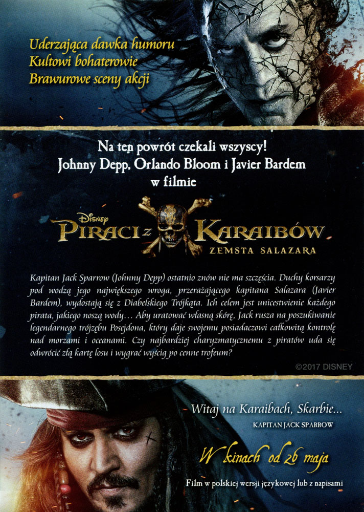 Ulotka filmu 'Piraci Z Karaibów: Zemsta Salazara (tył)'