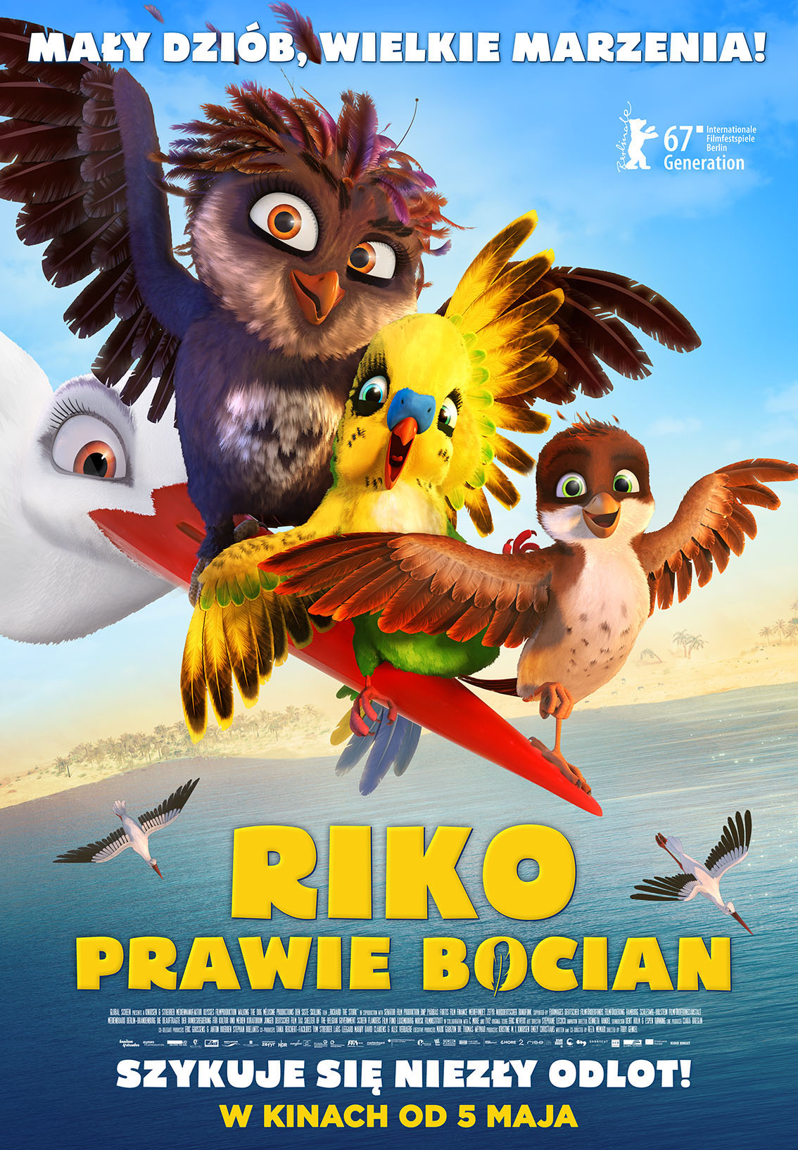 Polski plakat filmu 'Riko prawie bocian'