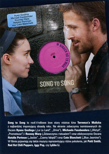 Tył ulotki filmu 'Song to Song'