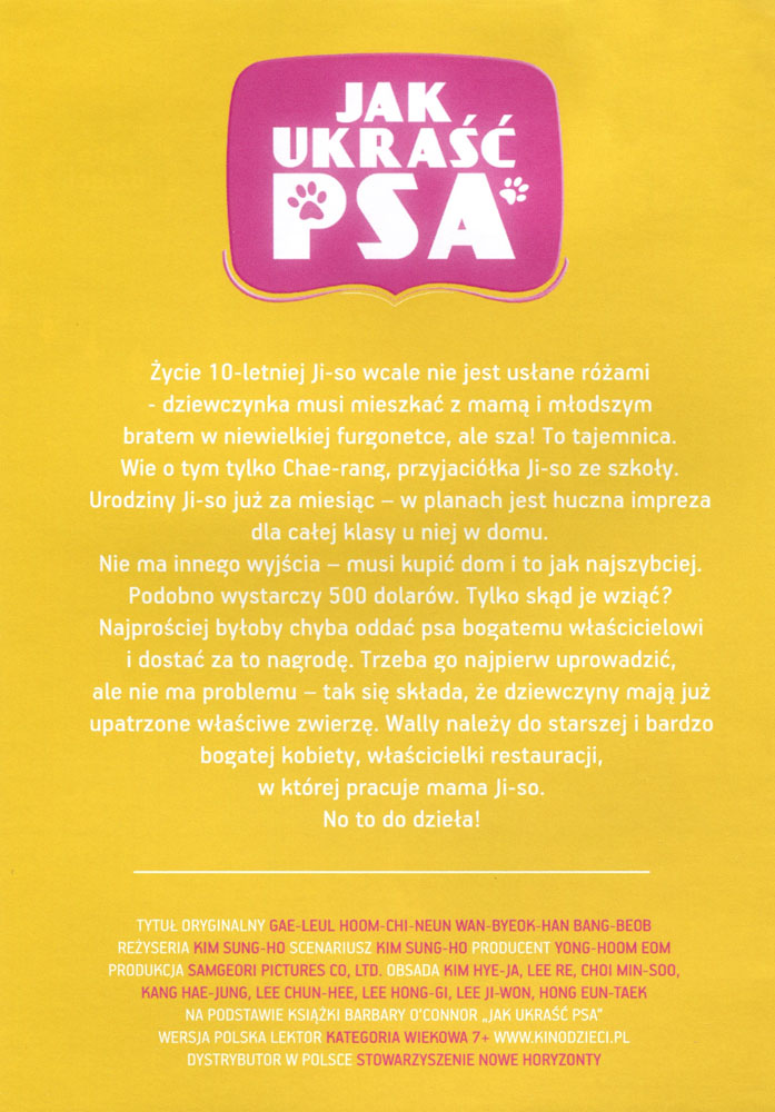Ulotka filmu 'Jak Ukraść Psa (tył)'