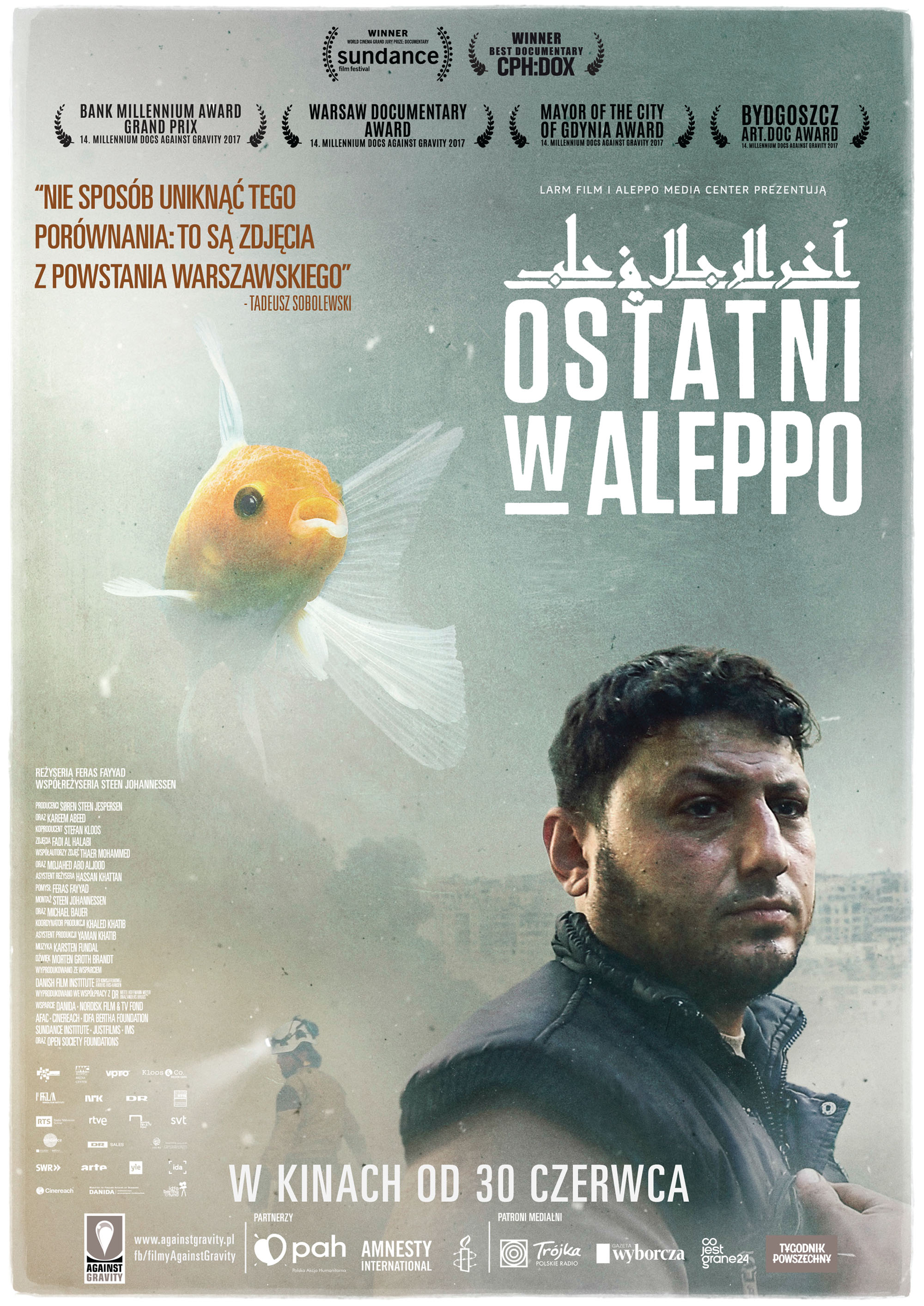 Polski plakat filmu 'Ostatni w Aleppo'