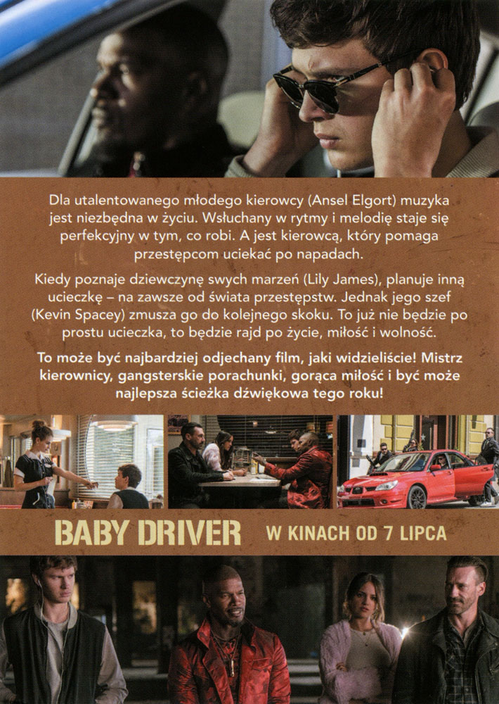 Ulotka filmu 'Baby Driver (tył)'