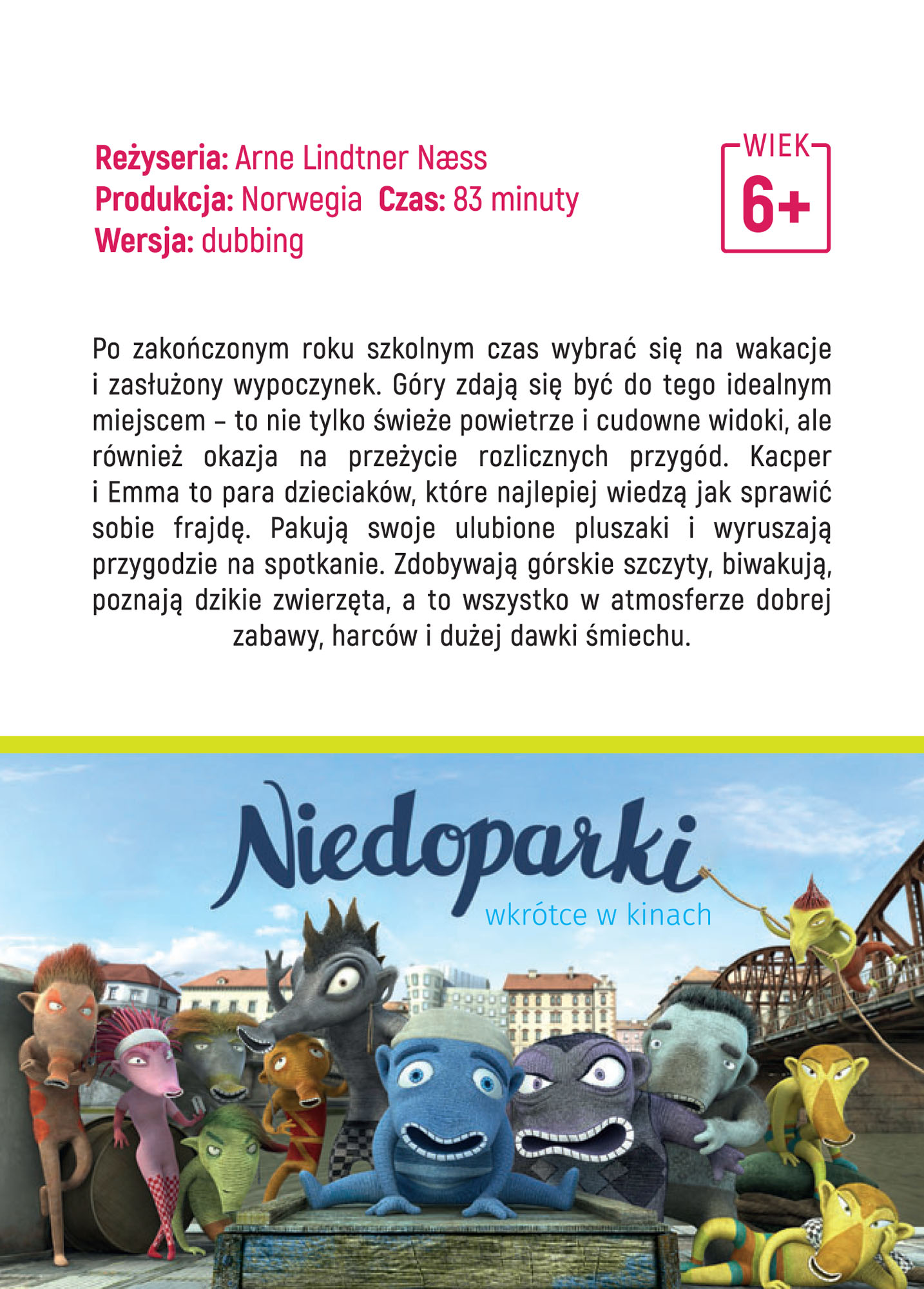 Ulotka filmu 'Kacper i Emma Jadą W Góry (tył)'