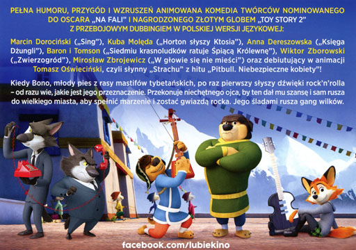 Tył ulotki filmu 'Rock Dog. Pies ma głos!'