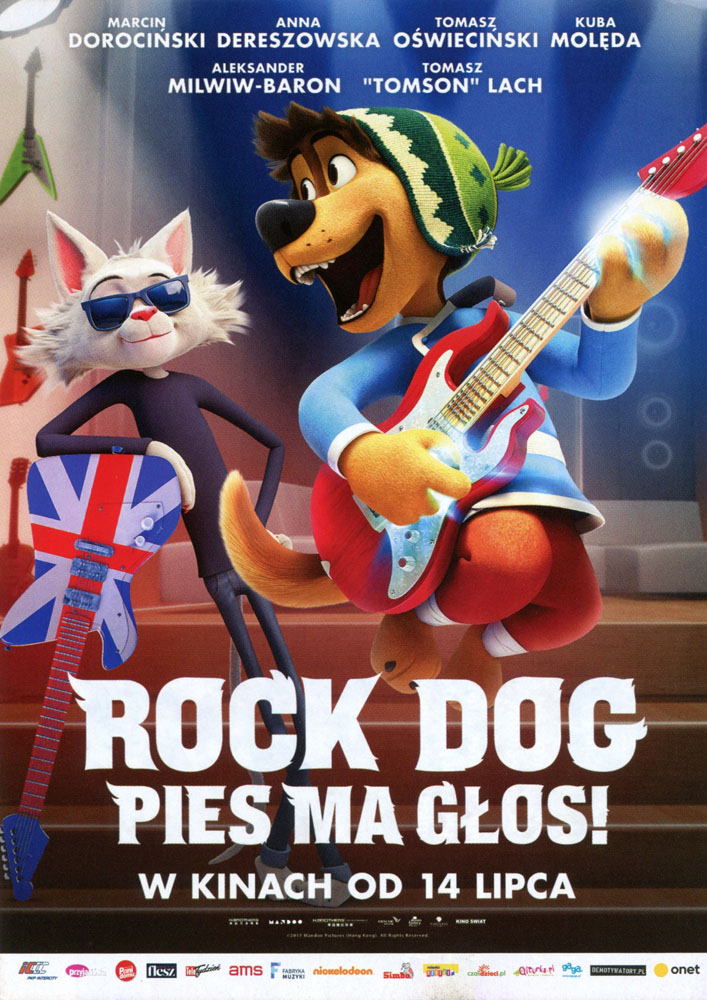 Ulotka filmu 'Rock Dog. Pies Ma Głos! (przód - wersja B)'