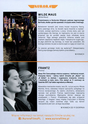 Tył ulotki filmu 'Wilde Maus'