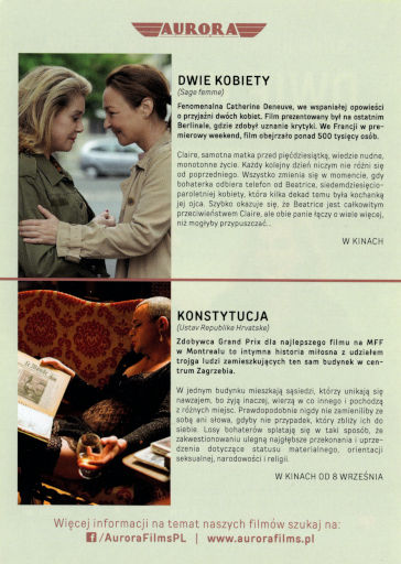 Tył ulotki filmu 'Dwie kobiety'